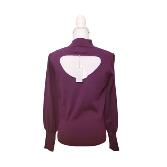 SKIES ARE BLUE Turtleneck Open Back Sweater - Picture 2 of 4